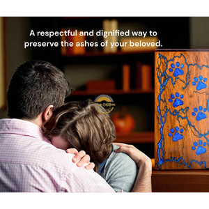 Handcrafted cild leg print urn & Natural Wood Cremation Urn Blue Epoxy Ashes Box Artistic Funeral Memorial Keepsake by AYAANS - Product Image 6