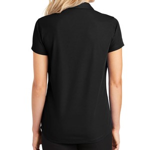Polo de Manga Corta Negro para Mujer, Color Sólido, Informal, Tejido, 100% Poliéster, Transpirable, Corte Regular, Nuevo Diseño - Product Image 2