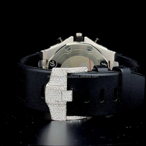 นาฬิกาสายยางแบบครึ่งสายประดับเพชรโมอิสซาไนต์คุณภาพพรีเมียม ผ่านการทดสอบเพชร พร้อมกล่อง - Product Image 3