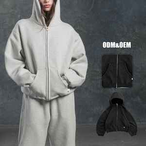 Sweat à capuche vintage en molleton 100 % coton de haute qualité pour homme, coupe oversize, avec fermeture éclair, respirant – Vente en gros fabricant - Product Image 4
