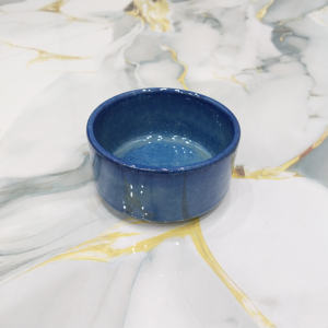 ชามเซรามิกเคลือบสีน้ำเงินสวยงาม ด้านในเรียบเนียน ตกแต่งอย่างมีศิลปะ ชามเซรามิกทรงตรง เหมาะสำหรับใช้ในครัว - Product Image 3
