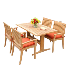 Ensembles de table et de chaises pour la maison, le jardin et les restaurants, ensembles de jardin en teck durable, prix de gros - Product Image 3