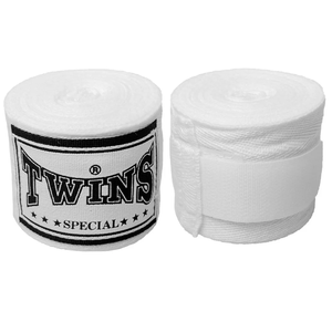 Bandages de boxe respirants sur mesure, qualité supérieure, nouvelle arrivée, best-seller, Twins, blanc, polyester, élastiques, pour entraînement en salle de sport - Product Image 1
