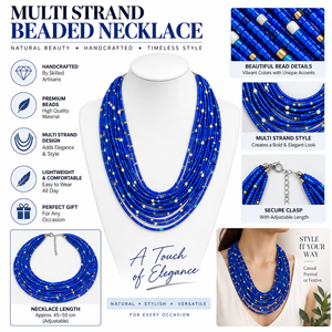 Collier de pull multicouche en résine opale et perles de rocaille fait main, style vintage, bohème, tribal, tendance, pour soirée, vente en gros, export - Product Image 4
