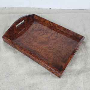 Magnifique plateau de service en bois fait main avec poignées pour table basse, plateau décoratif rustique - Product Image 1