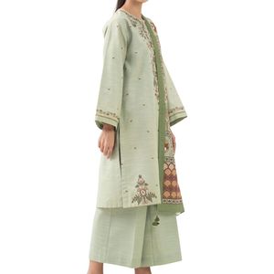 Shalwar Kameez Bordado Verde Menta para Mujer, Viscosa Suave y Transpirable, Costuras Finas, Conjunto de 3 Piezas - Product Image 2