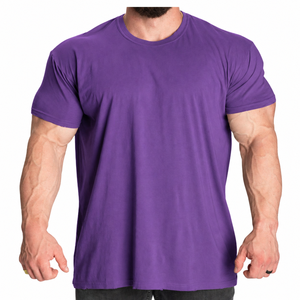 Camiseta de Gimnasio para Hombre, Algodón, Corte Regular, Lisa, Personalizable con Logotipo, OEM, ODM, Anti-Pilling, Cuello Redondo, Manga Corta, Fabricante - Product Image 1