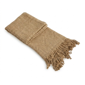 Zigzag Throw Jute Woven Soft Fabric Solid Long Lightweight Decorative Throw Blanket Home Textile Scarves <b>Shawls</b> Sofa Bed Coverle - Product Image 1