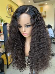 Venta al por mayor de pelo rizado euroasiático hacer peluca pelo vietnamita humano negro Natural - Product Image 6