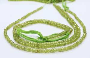 Cuentas facetadas de peridoto natural de 3.5-4MM, cuentas facetadas de peridoto para la fabricación de joyas, proveedor mayorista, 13 pulgadas, a granel. - Product Image 2