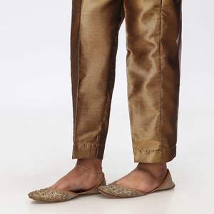 Pantalon et pantalon en tissu teint en cuivre PS4534 coupe ajustée pour femme - Product Image 1