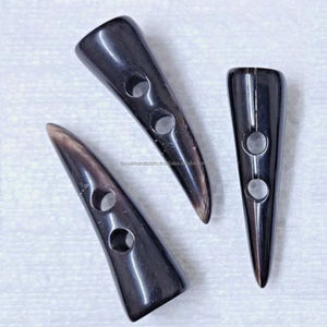 Horn <b>Toggle</b> Button Black Buffalo Horn <b>Toggle</b> Sewing Buttons 2-Hole Craft from India - Product Image 6