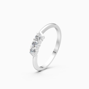 Bague à trois diamants de 0,20 ct en or jaune, blanc et rose 9 carats, avec diamants cultivés en laboratoire - Product Image 2