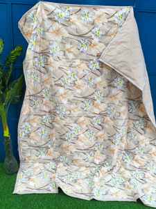 100% Cotton Printed Dohar Handmade Queen Floral Printed Stitched Reversible All-Season Cotton Quilt Blanket <b>Bedspread</b> Dohar - Product Image 2