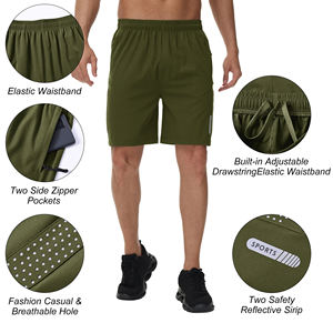 Shorts de jogging légers pour hommes, séchage rapide, respirants, taille haute, avec cordon de serrage, personnalisables, couleur unie - Product Image 3