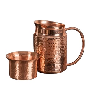 Matériau décoratif en cuivre pur Dessus de table de haute qualité Meilleure vente avec design martelé et pichet pour bocal de bar - Product Image 1