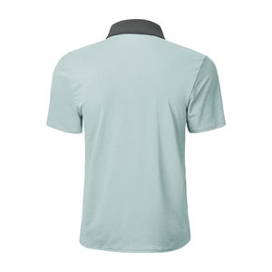 Chemise boutonnée décontractée en polycoton 160g à séchage rapide pour hommes, tricotée unie à manches courtes, avec logo personnalisé sur le devant, fabrication OEM en gros - Product Image 1