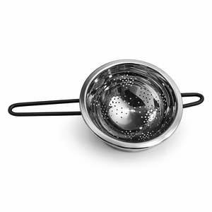 Passoire à soupe en acier inoxydable de tous les jours avec poignée enduite de caoutchouc passoire à mailles outil de cuisine pour laver le panier de vidange - Product Image 1