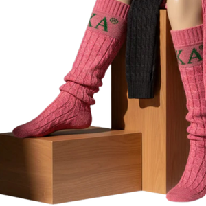 AKA Knit Leg Warmers for Women Winter Boot <b>Socks</b> Pink <b>Black</b> Green Stretch Cable Knit Dance Leg Sleeves Cozy Warm - Product Image 6