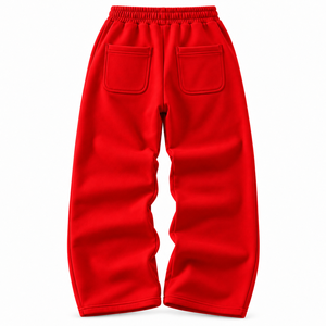 Men's Red Sweatpants Wide Leg Casual <b>Trousers</b> <b>Elastic</b> <b>Waist</b> Knitted <b>Trousers</b> Custom Heavyweight Oversized <b>Trousers</b> - Product Image 3