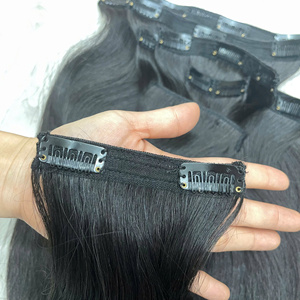 ลดราคาสุดๆ! ต่อผมแบบคลิปสีดำ ผมแท้เวียดนาม 1 ชุด 3-5-7 ชิ้น ผมตรงธรรมชาติ/ผมหยักศก - Product Image 3