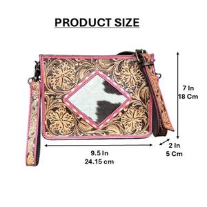 Sac à main mini en cuir de vachette véritable, artisanal, de qualité supérieure, rose, avec bandoulière réglable, sac bandoulière, vente en gros 2026 - Product Image 2