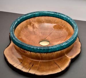 Cuenco Decorativo Hecho a Mano de Resina Epoxi y Madera de Acacia con Encanto Rústico, Arte Contemporáneo, Ecológico, Libre de BPA, para Decoración de Mesa - Product Image 4