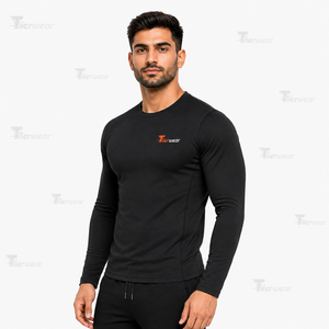 <b>Mens</b> Premium Long Sleeve Compression Shirts Quick Dry Sports Quick dry <b>stretch</b> fabric Crew Neck Full Sleeve Training Top - Product Image 2