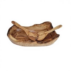 Dernier bol à salade en bois d'acacia imprimé personnalisé de luxe Design vintage Nouveau bol de service imprimé en émail du fabricant - Product Image 3