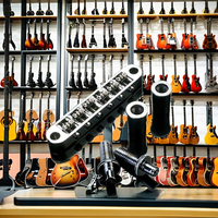 B10BB Chrome Plated Electric Guitar Stringed Instrument Hardware Roller Bridge Tuneomatic Stop Tailpiece Made Parts Accessories