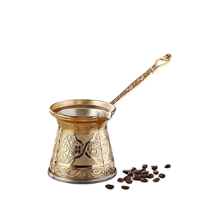 Cafetera Tradicional de Cobre Repujado Estilo Vintage, Olla de Café Antigua de Bronce para Estufa, para Cafetería - Product Image 2