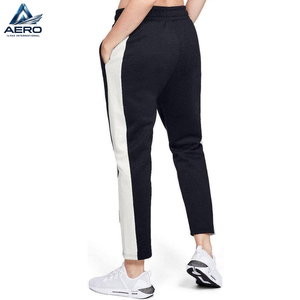 Pantalones Deportivos Negros de Punto para Hombre con Franja Lateral, Cintura Elástica con Cordón, Pantalones Casuales para Fitness y Atletismo - Product Image 2