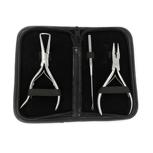 Kit de Herramientas Profesional de Acero Inoxidable de Alta Calidad para Extensiones de Cabello con Micro Anillos, Alicates de Instalación y Extracción, 3 Piezas - Product Image 1
