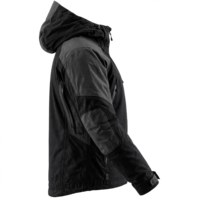 Veste de ski imperméable à capuche pour homme, style sportif noir, vêtements d'extérieur d'hiver, fermeture éclair en polyester, coupe régulière