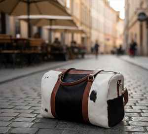 Bolsa de Viaje de Cuero Vacuno Vintage, Bolsa de Fin de Semana de Gran Capacidad, Hecha a Mano, Duradera, con Cierre, Portátil - Product Image 2