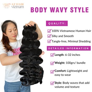Luxury 30-Inch Soft Feel Wavy Virgin <b>Hair</b> Extensions Vietnam Remy Weft Wigs Wholesale Machine Processed Human <b>Hair</b> - Product Image 4