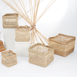 Vietrustic Wholesale Seagrass Woven <b>Rustic</b> Rectangle Basket Eco-Friendly Storage Organizer for Living Room & Laundry Storage - Product Image 5