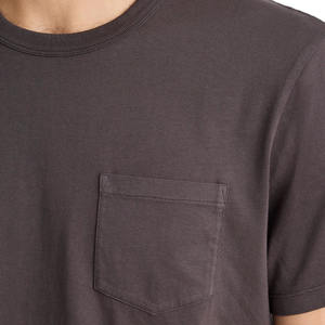 Camisetas de Algodón de Peso Medio para Hombre, Camiseta con Bolsillo, Corte Regular, Ropa Casual Minimalista, Producción de Marca Privada, Camiseta de Algodón para Hombre - Product Image 2