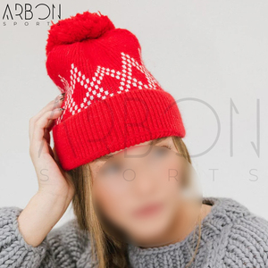 Bonnet unisexe décontracté en laine rouge et blanc, tendance hip-hop, chaud pour l'hiver, idéal pour l'extérieur, entièrement personnalisable, fabriqué par un fournisseur de qualité - Product Image 3