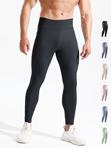 Leggings de compression pour hommes, flexibles, extensibles, confortables, pour l'entraînement, respirants, anti-humidité, avec soutien - Product Image 4