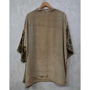 Handmade <b>Silk</b> Patchwork Short <b>Kimono</b> Bohemian <b>Silk</b> Robe Short <b>Kimono</b> Jacket for Women Lightweight Summer Lounge Wear Unique Gift - Product Image 4