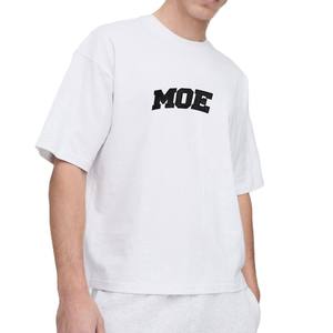 T-shirt pour homme à épaules tombantes avec logo brodé texturé, coton haute densité, fabrication OEM sous marque privée - Product Image 1