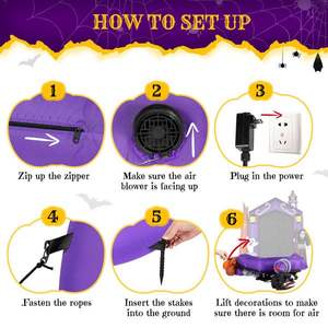 9.8 FT Halloween maison hantée château arche géant faucheuse coup fantôme décorations effrayant extérieur vacances cour décorations - Product Image 6