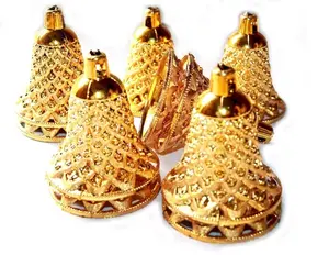 圣诞树装饰强力塑料铃铛派对装饰印度装饰美丽金色设计师铃铛工艺用品