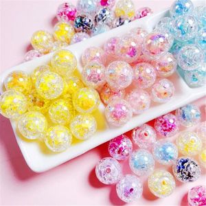 Cuentas acrílicas redondas multicolor con efecto mármol, patrón en espiral, cuentas espaciadoras sueltas para la fabricación de joyas y manualidades. - Product Image 4