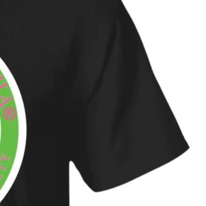 Camiseta Personalizada con Bordado Gráfico Negro para Mujer, Manga Corta, Cuello Redondo, Informal, con Diseño Bordado Circular, Verano - Product Image 3