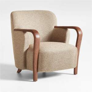 Fauteuil lounge en teck pour hall d'hôtel, conçu pour les espaces hôteliers de luxe - Product Image 1
