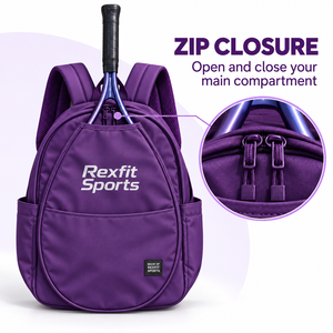 Mochila Deportiva para Raquetas de Squash Personalizada con Abertura para el Mango de la Raqueta, Bolsillo Frontal Grande, Bolsillos Laterales y Correa Deportiva Ajustable - Product Image 3