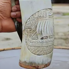 Taza de Cuerno de Búfalo Africano 100% Calidad Premium, Hecha a Mano, Artesanía Natural Tallada - Product Image 6