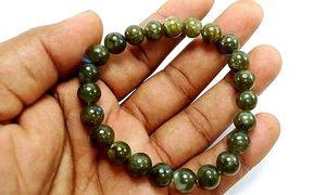 Bracelet rond en perles de labradorite Feng Shui faites à la main pour hommes et femmes, perles rondes en pierre, taille 8-10mm, bijoux à la mode, énergie - Product Image 3